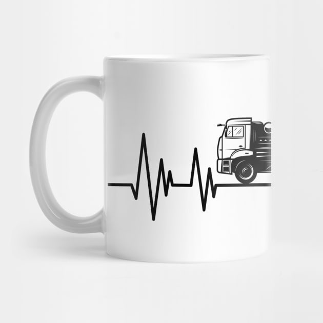 concrete mixer truck Driver heartbeat Birthday concrete mixer machine lover by mezy